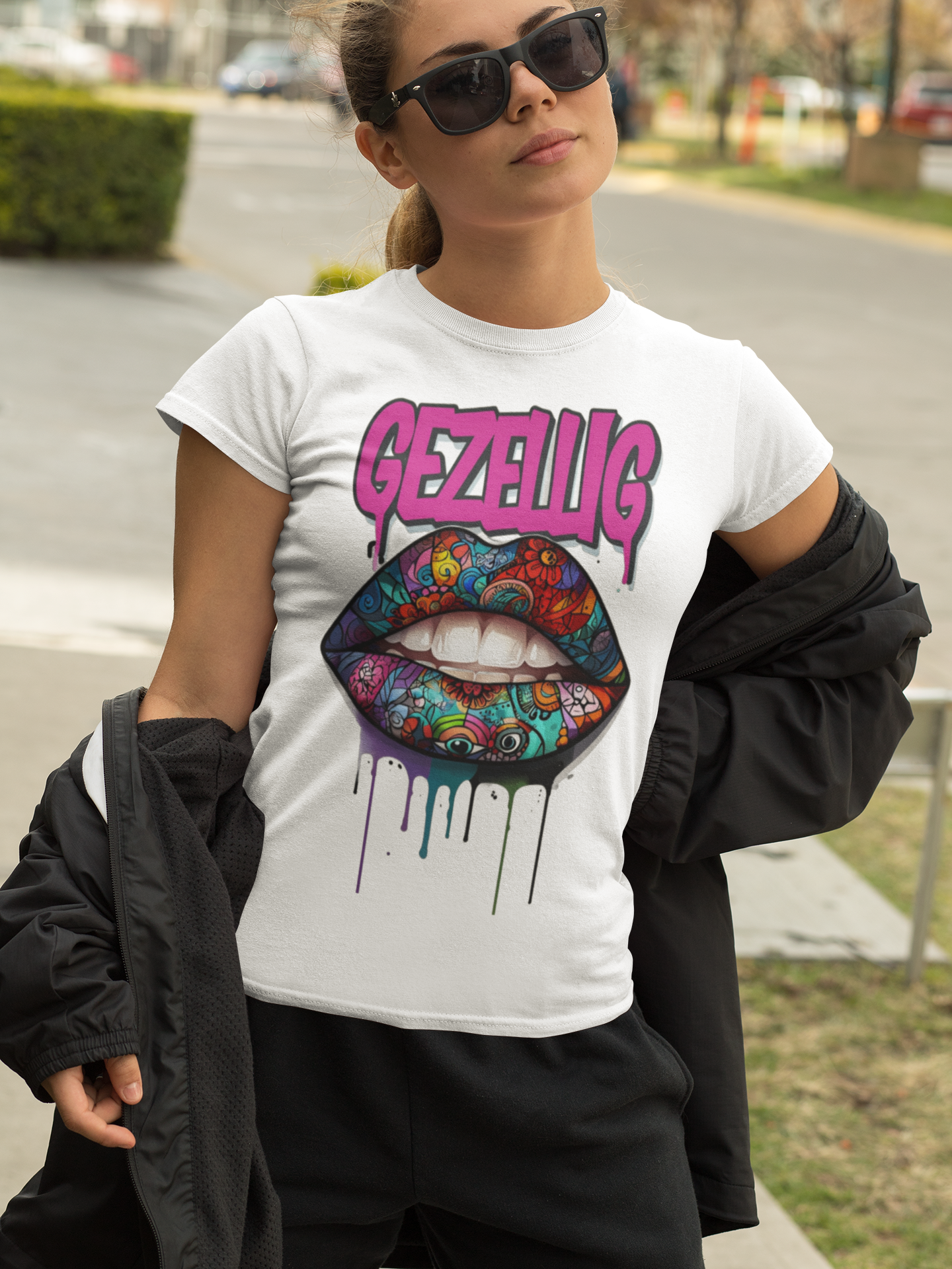 'Gezellig' Colorful Lip Unisex T-Shirt