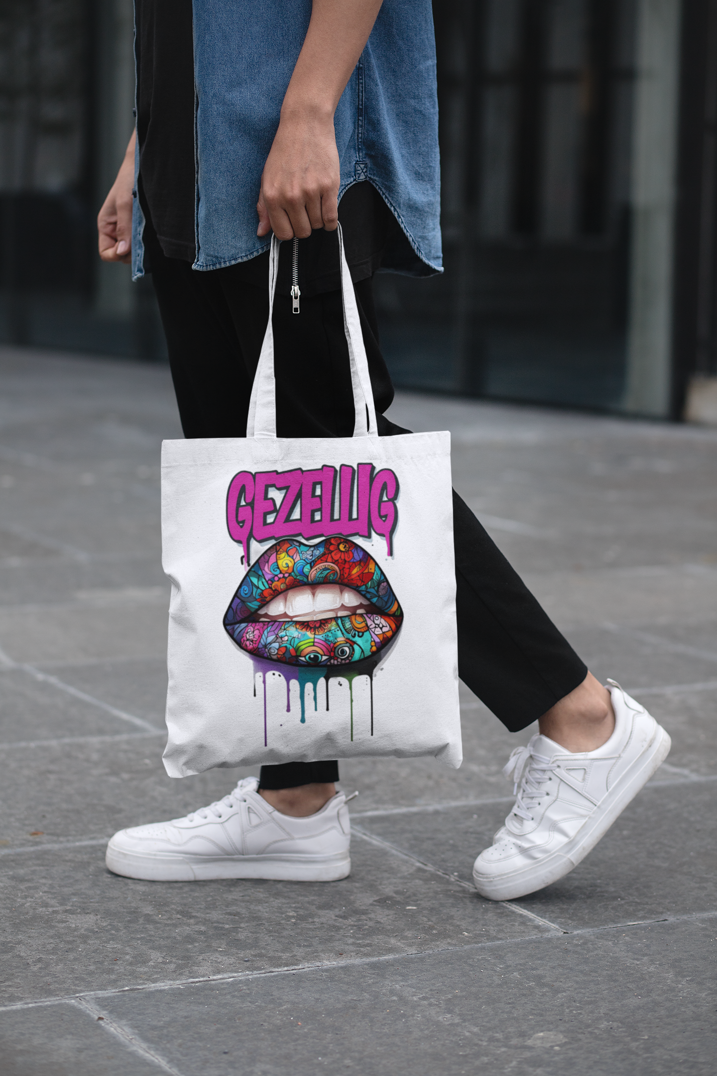 Colorful Lips  Dutch Gezellig Tote Bag