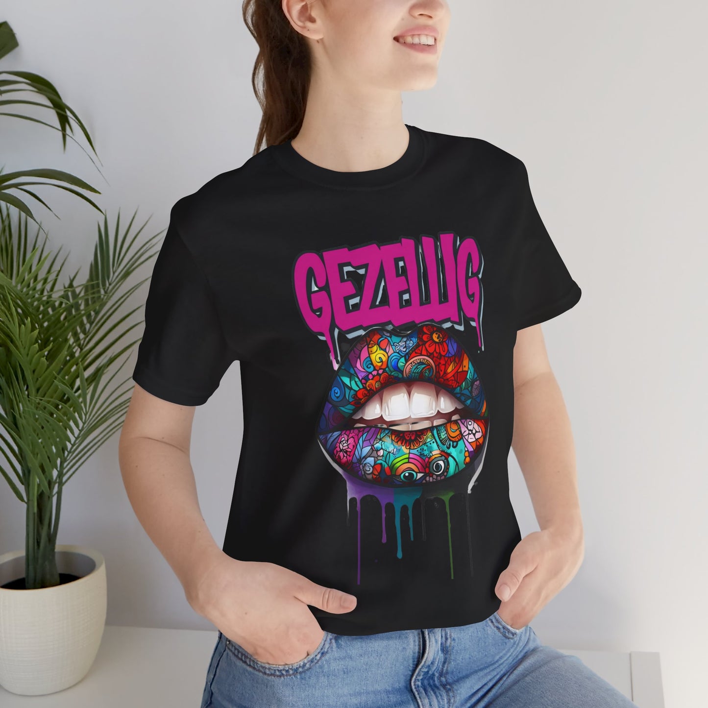 'Gezellig' Colorful Lip Unisex T-Shirt